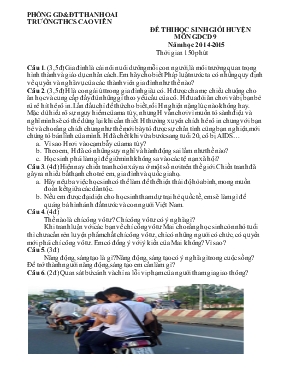 Đề thi học sinh giỏi huyện môn Giáo dục công dân 9 năm học 2014 - 2015 trường THCS Cao Viên